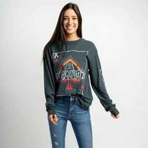 DAYDREAMER - Aerosmith Ace of Spades Oversized Long Sleeve Tee